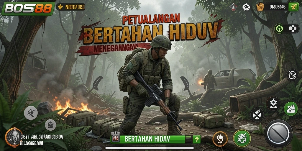 Antarmuka BOS88 menampilkan elemen survival yang mendebarkan.