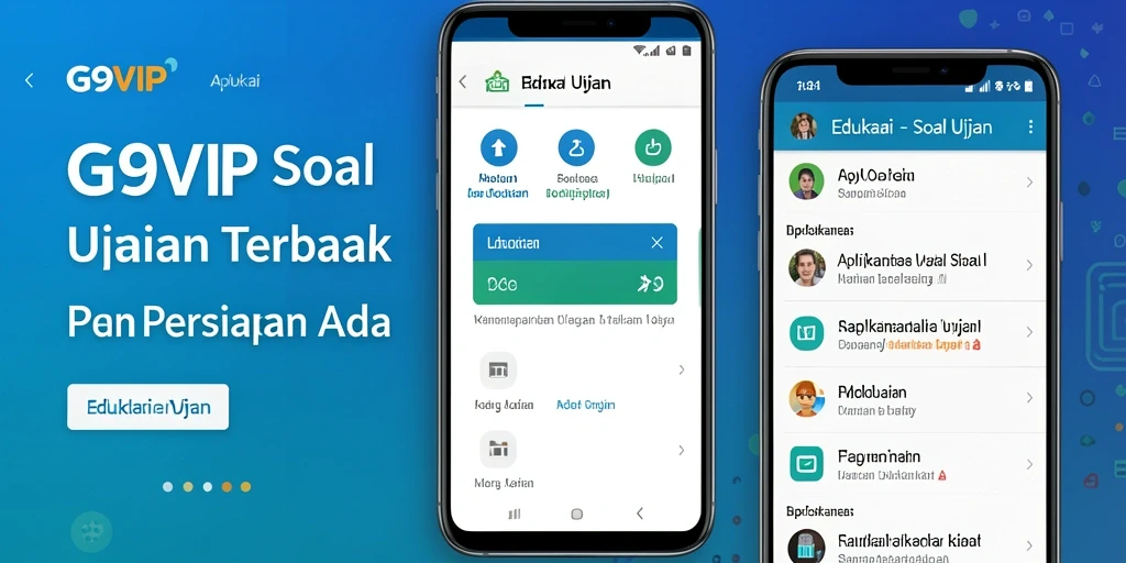 Antarmuka G9VIP dengan berbagai soal ujian interaktif.