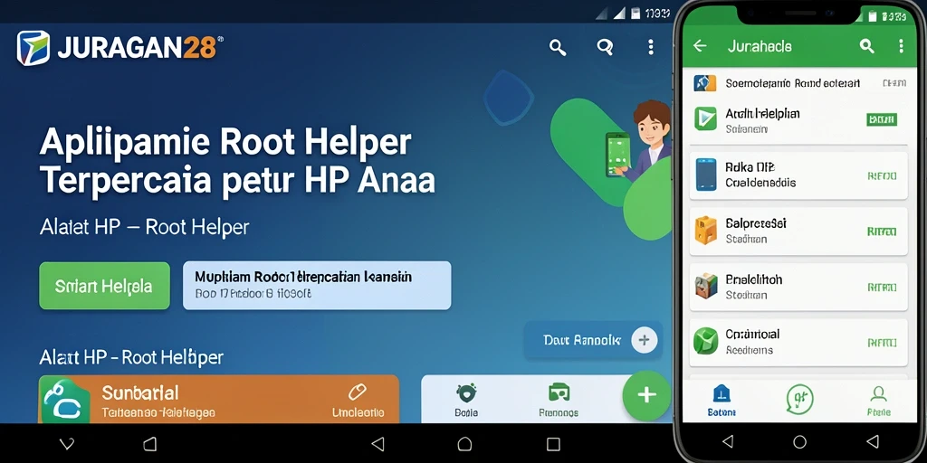 Antarmuka aplikasi JURAGAN28 yang user-friendly untuk Root Helper.