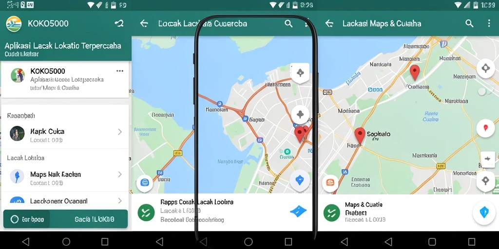 Tampilan antarmuka KOKO5000 untuk fitur Lacak Lokasi.