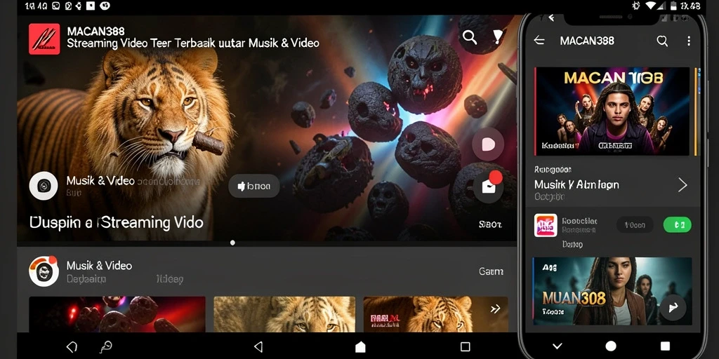 Antarmuka aplikasi MACAN388 yang menarik dan mudah digunakan untuk Streaming Video.