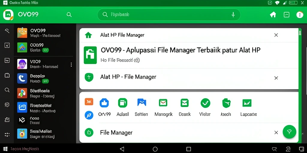 Antarmuka OVO99 yang sederhana dan fungsional untuk pengelolaan file.