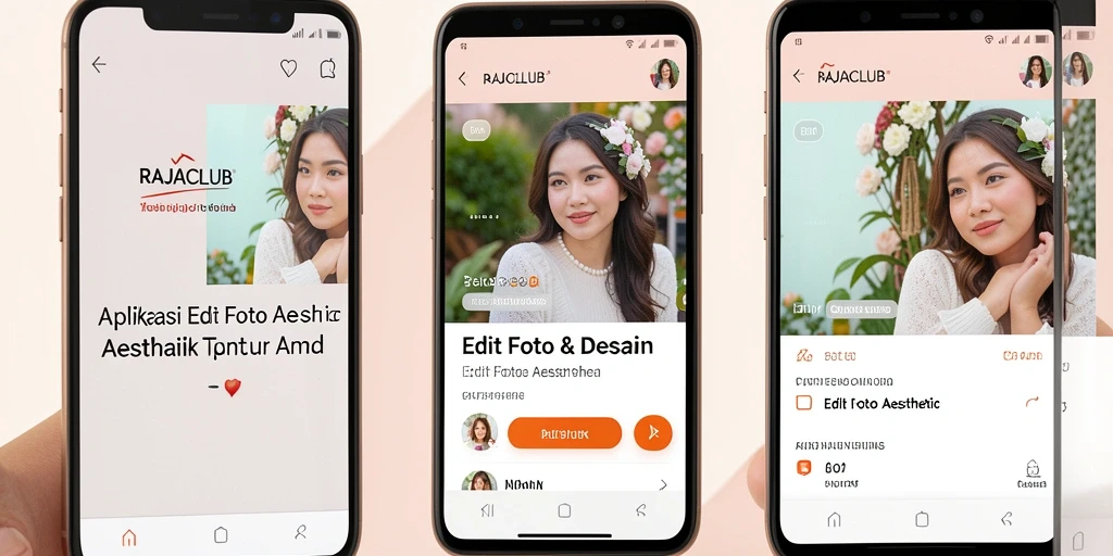 Antarmuka intuitif RAJACLUB untuk Edit Foto Aesthetic.