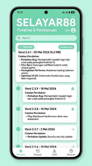 Riwayat Versi Selayar88 untuk Pengguna Android